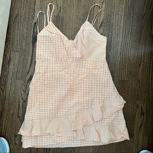 Orange and White Checkered Dress